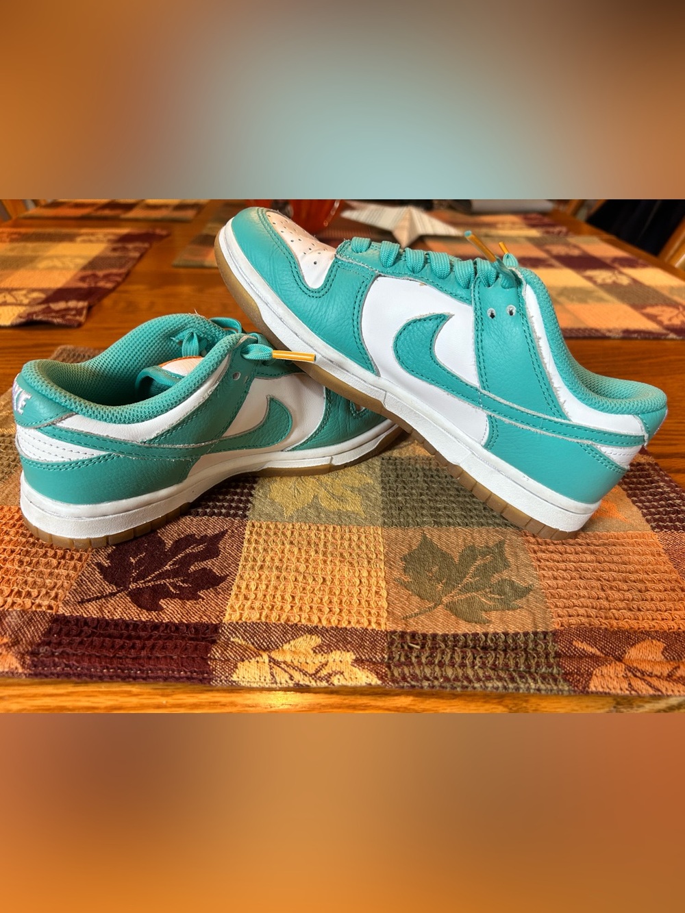 Nike Dunk Low Teal Zeal Tennis Shoes - Size 5 - Excellent Condition
